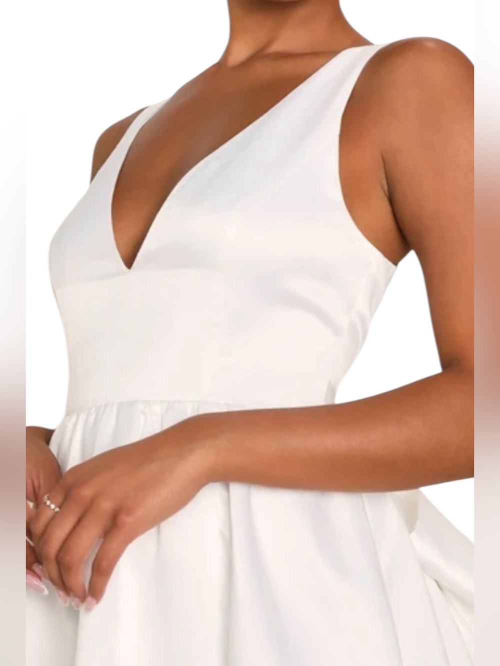 Lulus White Blissfully Beloved Ivory Backless A-Line Bow Maxi Dress Bride NWT M - Picture 3 of 8